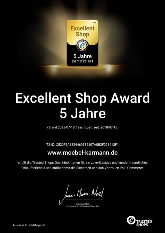 Urkunde Excellent Shop Award